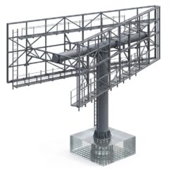 Двухсторонний билборд, 3D-модель металлической конструкции на опоре.
