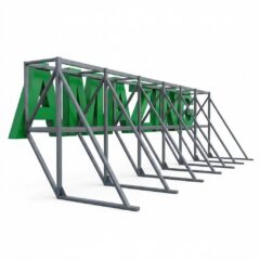 Крышный каркас для рекламы: 3D-визуализация металлической фермы с закрепленными объемными буквами.